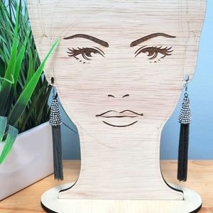 CRYSTAL CONE | Chain Tassel Earrings